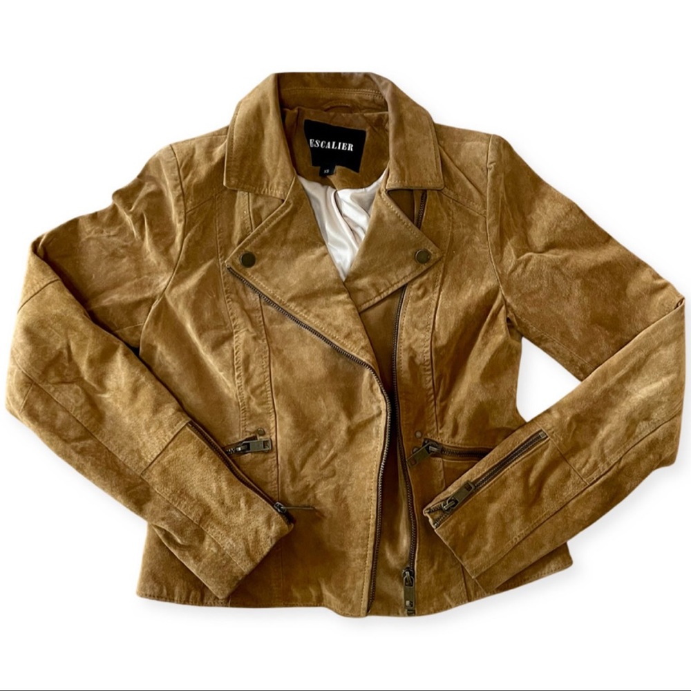 Escalier Women’s Genuine Brown Leather Jacket XS